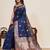 Navy blue zari work jacquard saree with blouse