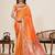 Rust zari work jacquard saree with blouse