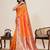 Rust zari work jacquard saree with blouse