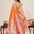 Rust zari work jacquard saree with blouse