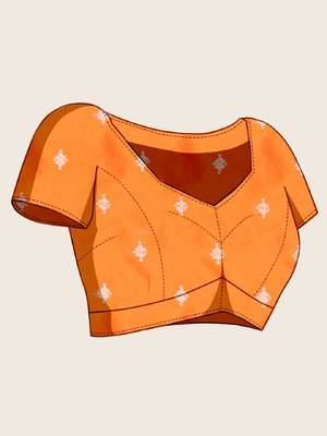 Rust zari work jacquard saree with blouse 5