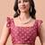 Women's pink floral print chiffon saree with unstitched blouse piece