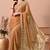 Women's orange floral print chiffon saree with unstitched blouse piece