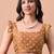 Women's orange floral print chiffon saree with unstitched blouse piece