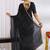 Women's black zari woven silk blend saree with unstitched blouse piece