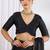 Women's black zari woven silk blend saree with unstitched blouse piece