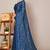 Women's blue floral print chiffon saree with unstitched blouse piece