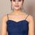 Women's blue floral print chiffon saree with unstitched blouse piece