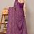 Women's wine floral print chiffon saree with unstitched blouse piece