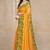 Women's yellow abstrect print  chiffon  saree with unstitched blouse piece