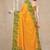 Women's yellow abstrect print  chiffon  saree with unstitched blouse piece