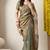 Women's mustard embellished silk blend saree with unstitched blouse piece