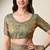 Women's mustard embellished silk blend saree with unstitched blouse piece