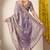 Women's purple embellished silk blend saree with unstitched blouse piece