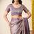 Women's purple embellished silk blend saree with unstitched blouse piece