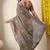 Women's blue embellished silk blend saree with unstitched blouse piece