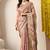 Women's pink embellished silk blend saree with unstitched blouse piece