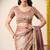 Women's pink embellished silk blend saree with unstitched blouse piece