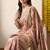 Women's pink embellished silk blend saree with unstitched blouse piece