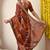 Women's rust embellished silk blend saree with unstitched blouse piece