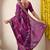 Women's magenta embellished silk blend saree with unstitched blouse piece