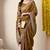 Women's mustard embellished silk blend saree with unstitched blouse piece