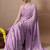 Women's magenta floral print georgette saree with unstitched blouse piece