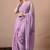 Women's magenta floral print georgette saree with unstitched blouse piece