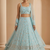 Skyblue Embroidered Georgette Lehenga Choli Dupatta