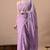 Women's magenta floral print georgette saree with unstitched blouse piece