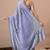 Women's lavender floral print georgette saree with unstitched blouse piece