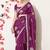 Women's magenta embellished georgette saree with unstitched blouse piece