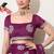 Women's magenta embellished georgette saree with unstitched blouse piece