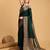 Dark green zari work pure silk saree with blouse