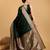 Dark green zari work pure silk saree with blouse