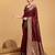 Maroon zari work pure silk saree with blouse