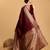 Maroon zari work pure silk saree with blouse