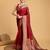 Red zari work pure silk saree with blouse