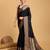 Black zari work pure silk saree with blouse