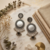 Oxidized silver chandbali jhumka earrings with faux pearl drops