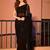 Black Sequinned Embellished Fusion Saree with blouse 