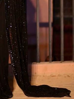 Black Sequinned Embellished Fusion Saree with blouse  5