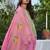 Pista green roman silk heavy thread embroidery work with printed dupatta kurta pant set