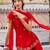 Red georgette heavy thread embroidery work kurta palazzo set
