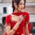 Red georgette heavy thread embroidery work kurta palazzo set