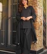 Black cotton plain kurta gharara set