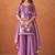 Lavender chinon heavy thread embroidery work kurta palazzo set