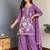 Lavender chinon heavy thread embroidery work kurta palazzo set