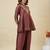 Brown vichitra silk heavy thread embroidery work kurta palazzo set