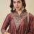 Brown vichitra silk heavy thread embroidery work kurta palazzo set
